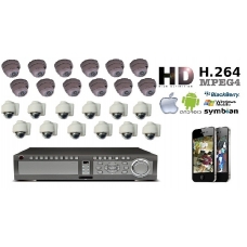 High Definition 24 Camera CCTV Kit 600TVL Varifocal Vandal Proof All-weather IR 30M Cameras accessed by Mobile and Internet